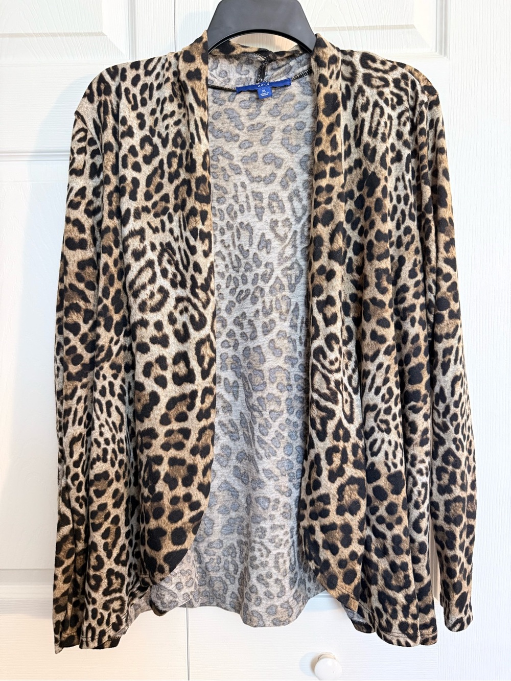 Apt. 9 Leopard Print Open-Front Cardigan - Brown and Black